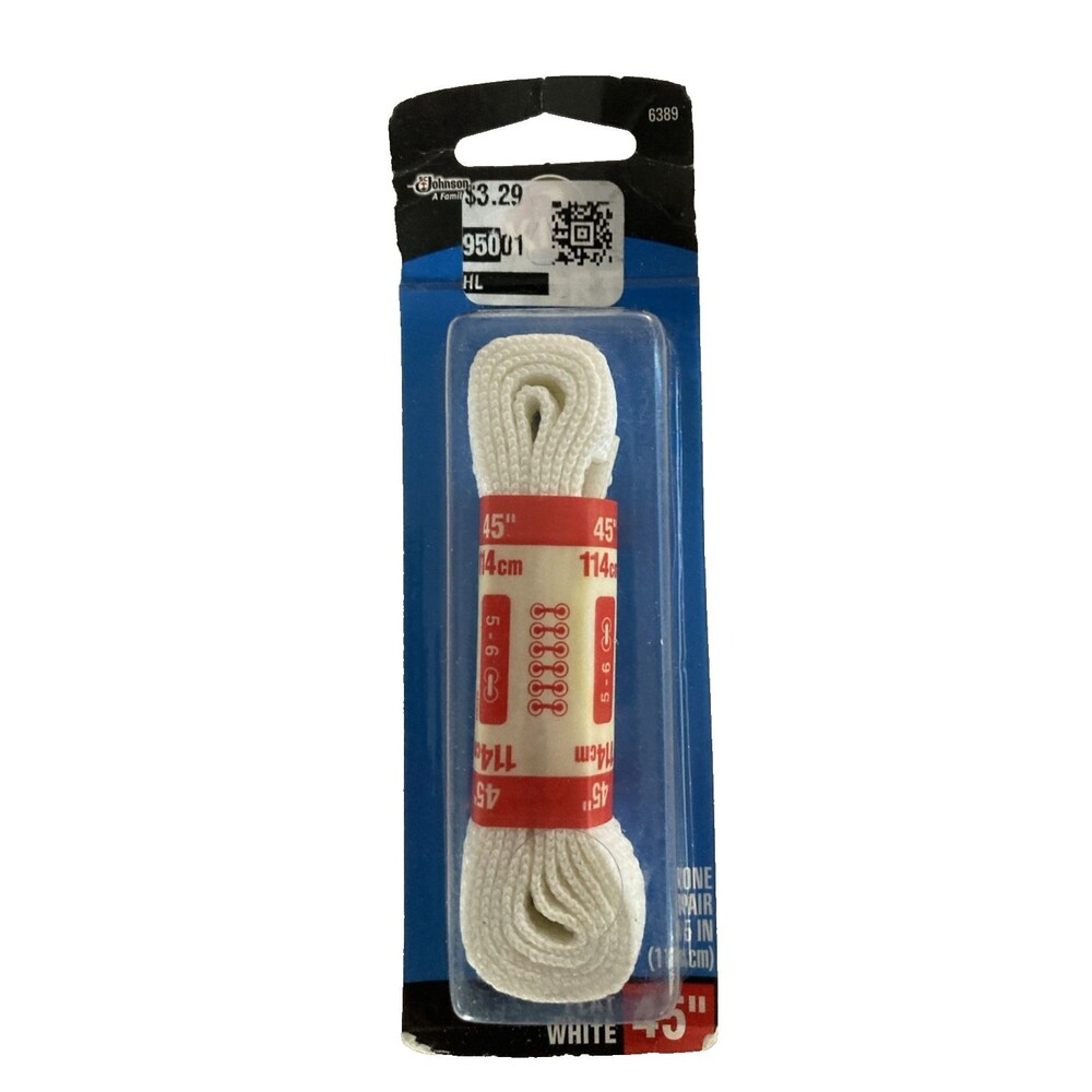 KIWI Sport Shoe Laces Flat White 45" 1 Pair Athletic Sneaker Replacement